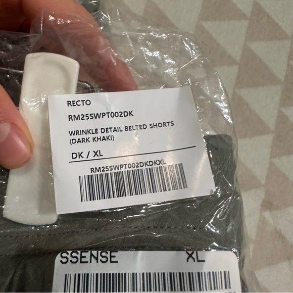 RECTO
Khaki Wrinkle Detail Belted Shorts - Picture 6 of 6